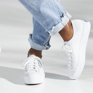 Keds White Triple Kick Leather Sneaker